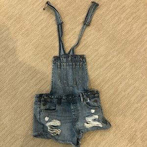 Forever 21 Denim Overall Shorts